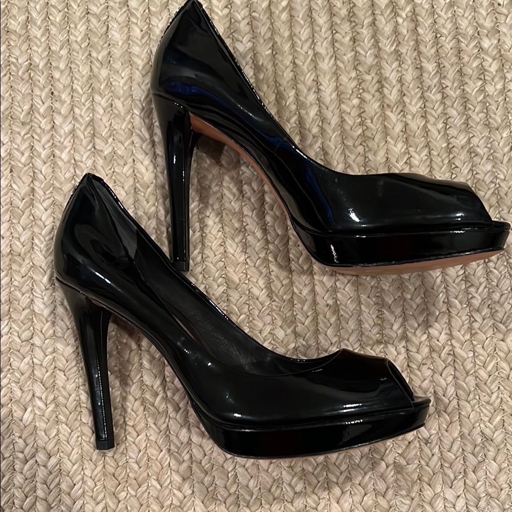 Coach Black Glossy Heels for Formal Occasions